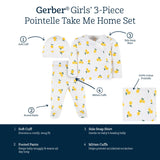3-Piece Baby Girls Lemon Squeeze Take Me Home Set-Gerber Childrenswear Wholesale