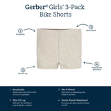 3-Pack Baby & Toddler Girls Sweet Florals Pull-On Bike Shorts-Gerber Childrenswear Wholesale