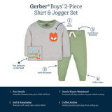 2-Piece Baby & Toddler Boys Explore Long Sleeve Shirt & Jogger Pants Set-Gerber Childrenswear Wholesale