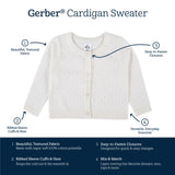 Baby & Toddler Girls White Pointelle Cardigan-Gerber Childrenswear Wholesale
