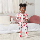 2-Pack Baby & Toddler Girls Apple Bouquets Snug Fit Footed Cotton Pajamas-Gerber Childrenswear Wholesale