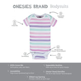 8-Pack Baby Girls Rainbow Floral Short Sleeve Onesies® Bodysuits-Gerber Childrenswear Wholesale