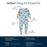 Baby & Toddler Snugosaurous Buttery Soft Viscose Made from Eucalyptus Snug Fit Footed Pajamas-Gerber Childrenswear Wholesale