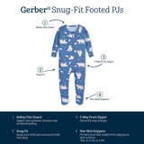 Baby & Toddler Polar Night Buttery Soft Viscose Made from Eucalyptus Snug Fit Footed Pajamas-Gerber Childrenswear Wholesale