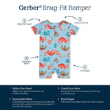Baby Snugosaurous Buttery Soft Viscose Made from Eucalyptus Snug Fit Romper-Gerber Childrenswear Wholesale