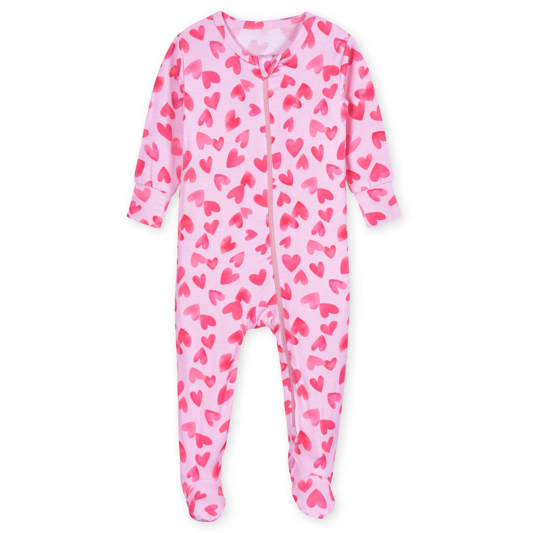 Baby & Toddler Girls Heartfelt Buttery Soft Viscose Made from Eucalyptus Snug Fit Footed Pajamas-Gerber Childrenswear Wholesale