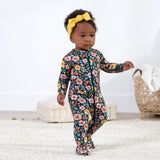 Baby & Toddler Girls Midnight Floral Buttery Soft Viscose Made from Eucalyptus Snug Fit Footed Pajamas-Gerber Childrenswear Wholesale