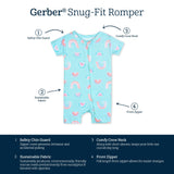 Baby Girls Rainbow Sky Buttery Soft Viscose Made from Eucalyptus Snug Fit Romper-Gerber Childrenswear Wholesale