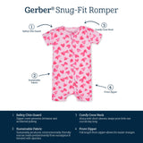 Baby Girls Heartfelt Buttery Soft Viscose Made from Eucalyptus Snug Fit Romper-Gerber Childrenswear Wholesale