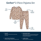 2-Piece Infant & Toddler Spotted Leopard Buttery Soft Viscose Made from Eucalyptus Snug Fit Pajamas-Gerber Childrenswear Wholesale