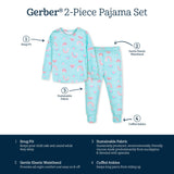 2-Piece Infant & Toddler Rainbow Sky Buttery Soft Viscose Made from Eucalyptus Snug Fit Pajamas-Gerber Childrenswear Wholesale