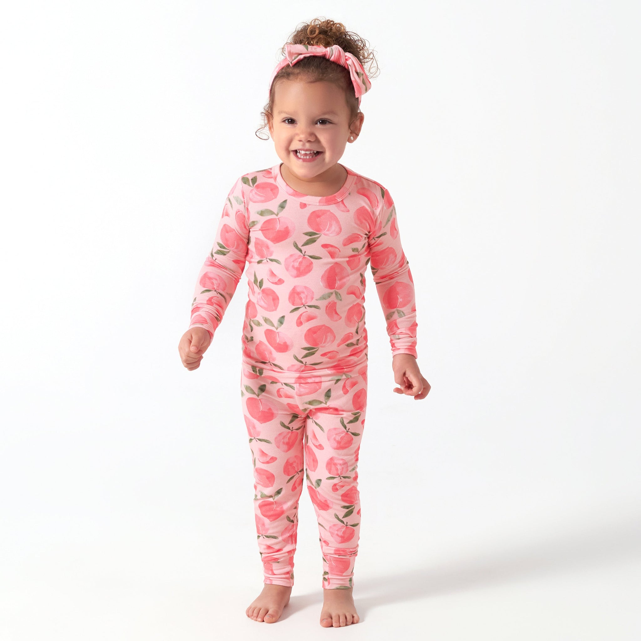 2-Piece Infant & Toddler Girls Just Peachy Buttery Soft Viscose Made from Eucalyptus Snug Fit Pajamas-Gerber Childrenswear Wholesale