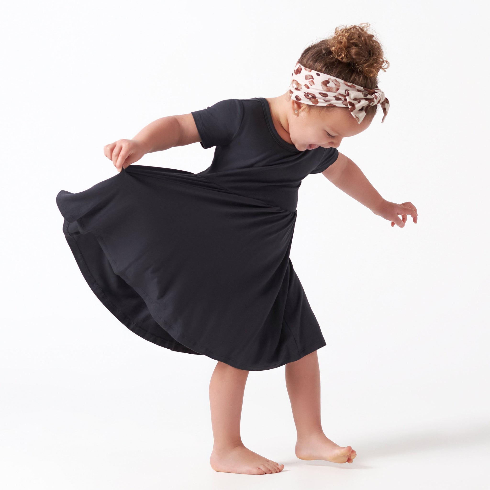 Infant & Toddler Girls Shadow Buttery Soft Viscose Made from Eucalyptus Twirl Dress-Gerber Childrenswear Wholesale