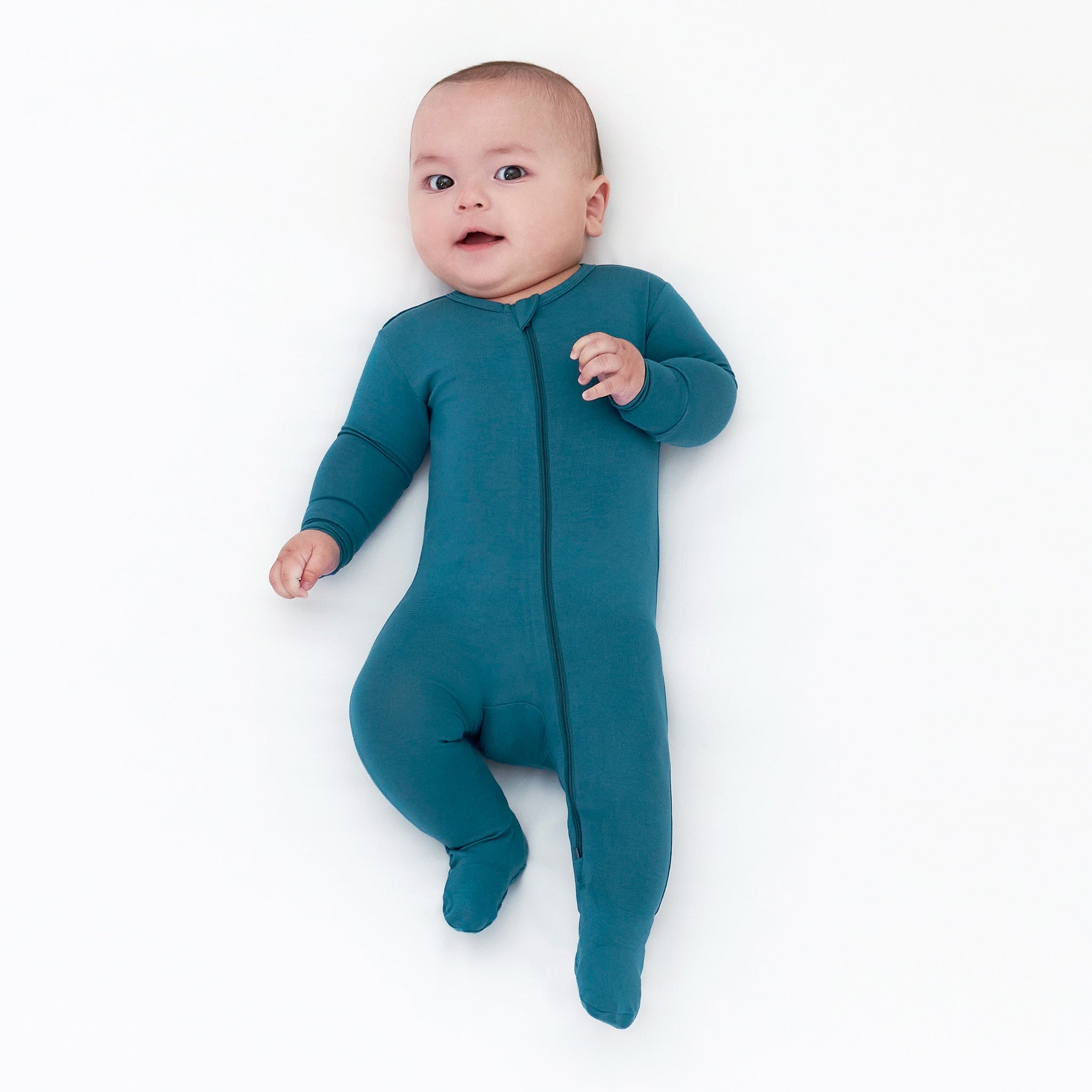 Baby & Toddler Ocean Teal Buttery Soft Viscose Made from Eucalyptus Snug Fit Footed Pajamas-Gerber Childrenswear Wholesale