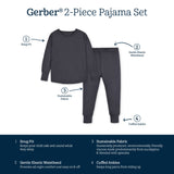 2-Piece Infant & Toddler Shadow Buttery Soft Viscose Made from Eucalyptus Snug Fit Pajamas-Gerber Childrenswear Wholesale