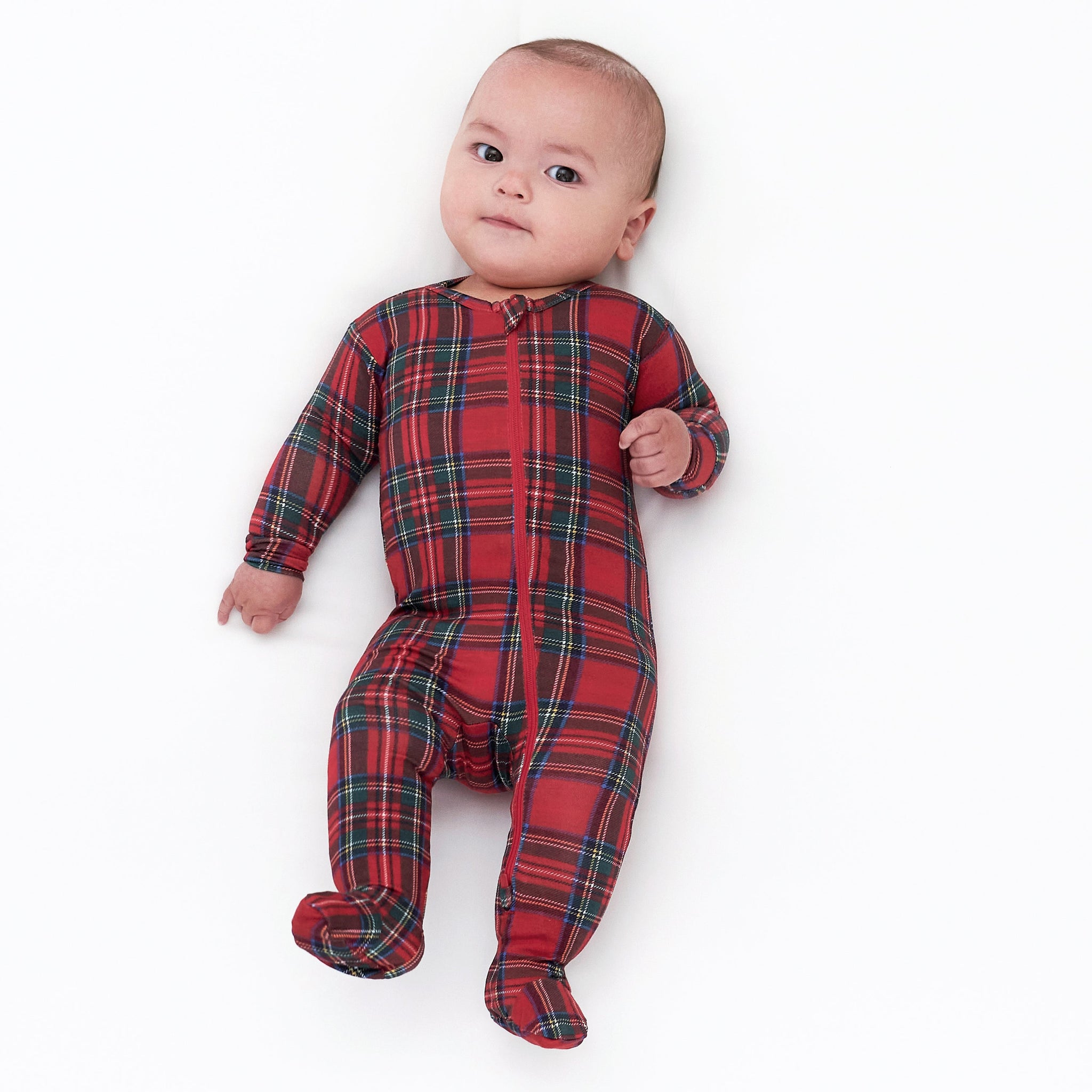 Baby Plaid About You Buttery Soft Viscose Made from Eucalyptus Snug Fit Footed Holiday Pajamas-Gerber Childrenswear Wholesale