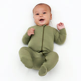 Baby & Toddler Moss Buttery Soft Viscose Made from Eucalyptus Snug Fit Footed Pajamas-Gerber Childrenswear Wholesale