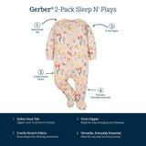 2-Pack Baby Girls Wildflower Sleep 'N Plays-Gerber Childrenswear Wholesale