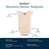 4-Pack Baby Girls Summer Sweets Sleeveless Onesies® Bodysuits-Gerber Childrenswear Wholesale