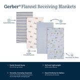 4-Pack Baby Boys Puppy Playground Flannel Blankets-Gerber Childrenswear Wholesale
