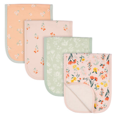 4-Pack Baby Girls Wildflower Burpcloths-Gerber Childrenswear Wholesale