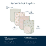 4-Pack Baby Neutral Avo-Cuddle Burpcloths-Gerber Childrenswear Wholesale