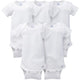 5-Pack White Short Sleeve Onesies® Bodysuits-Gerber Childrenswear Wholesale