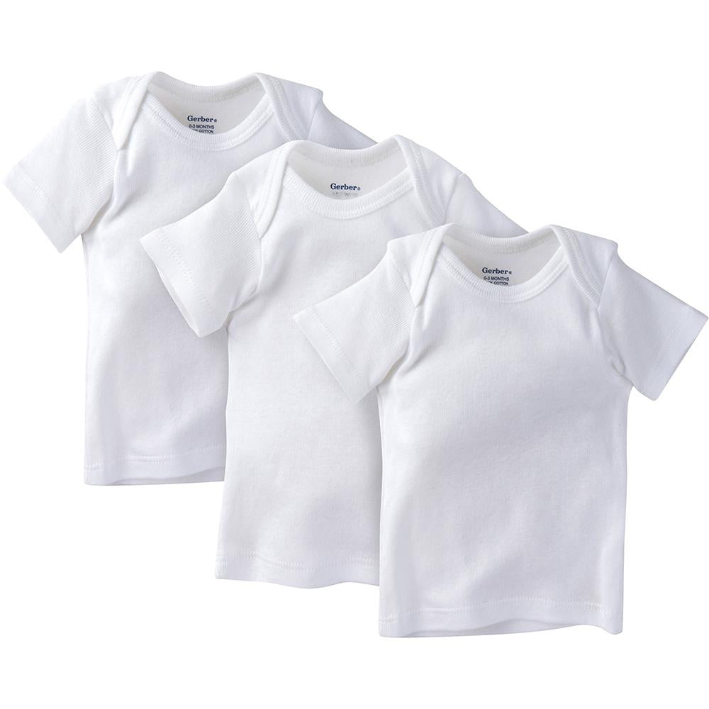 3-Pack White Slip-On Short Sleeve Shirt-Gerber Childrenswear Wholesale