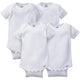 4-Pack Baby White Organic Short Sleeve Onesies® Bodysuits-Gerber Childrenswear Wholesale