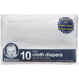 10-pack Prefold Birdseye Cloth Diaper with Absorbent Pad-Gerber Childrenswear Wholesale