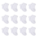 12-Pack White Organic Terry Wiggle-Proof® Socks With Stay-On Technology-Gerber Childrenswear Wholesale