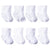 8-Pack Neutral White Wiggle Proof Ankle Socks-Gerber Childrenswear Wholesale