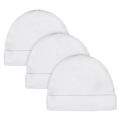 3-Pack White Craft Caps-Gerber Childrenswear Wholesale