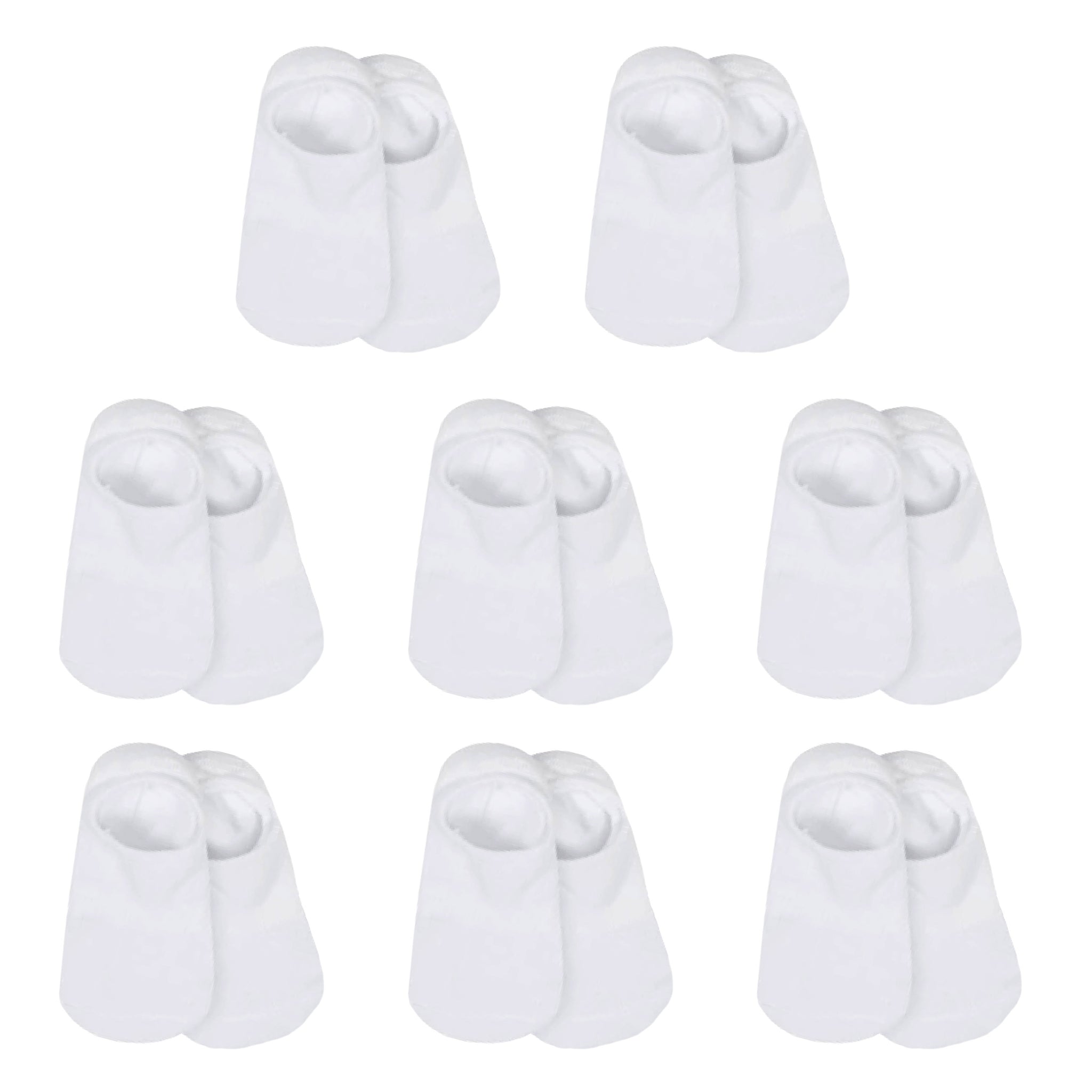 8-Pack Baby & Toddler White Wiggle-Proof™ No Show Socks-Gerber Childrenswear Wholesale