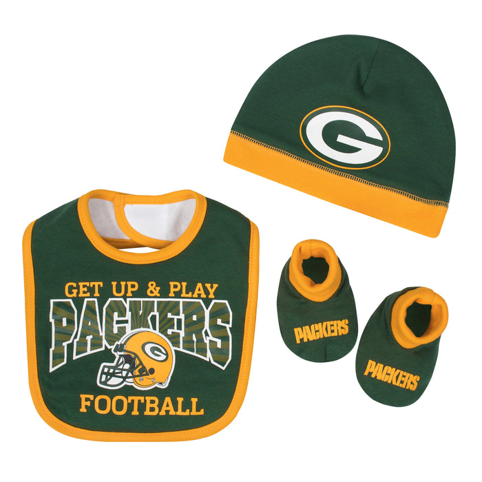 Green Bay Packers Baby Boy Accessories, 3pc Set-Gerber Childrenswear Wholesale