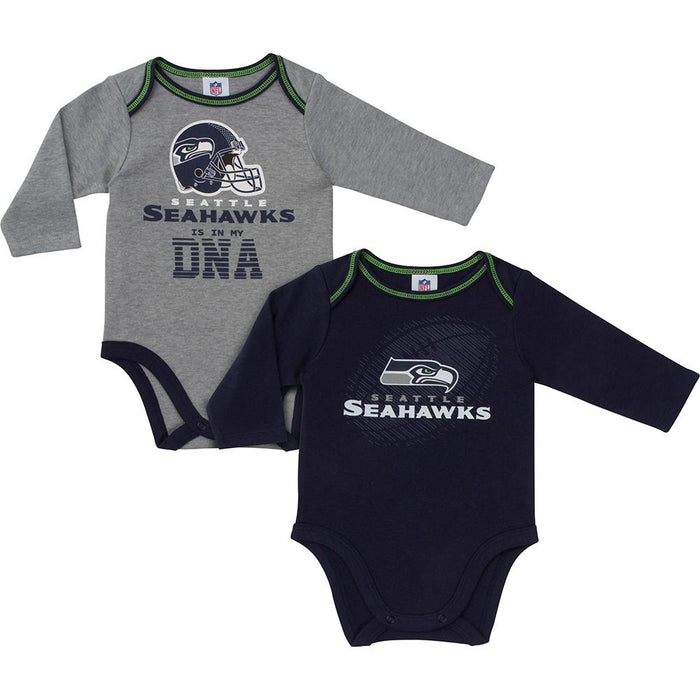 Seahawks Baby Boys 2-Pack Long Sleeve Bodysuit-Gerber Childrenswear Wholesale