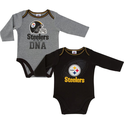 Steelers Baby Boys 2-Pack Long Sleeve Bodysuit-Gerber Childrenswear Wholesale