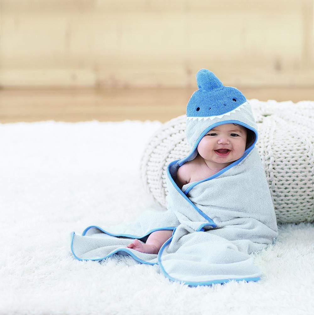 Just Born® Shark Hooded Bath Wrap-Gerber Childrenswear Wholesale