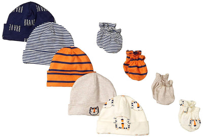9-Piece Boys Tiger Cap & Mittens Set-Gerber Childrenswear Wholesale