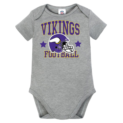 Minnesota Vikings Gray Short Sleeve Bodysuit-Gerber Childrenswear Wholesale