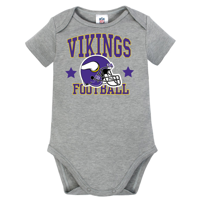 Minnesota Vikings Gray Short Sleeve Bodysuit-Gerber Childrenswear Wholesale