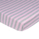 1-Pack Girls Pink & Grey Stripe Organic Crib Sheet-Gerber Childrenswear Wholesale