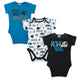 3-Pack Carolina Panthers Short Sleeve Bodysuits-Gerber Childrenswear Wholesale