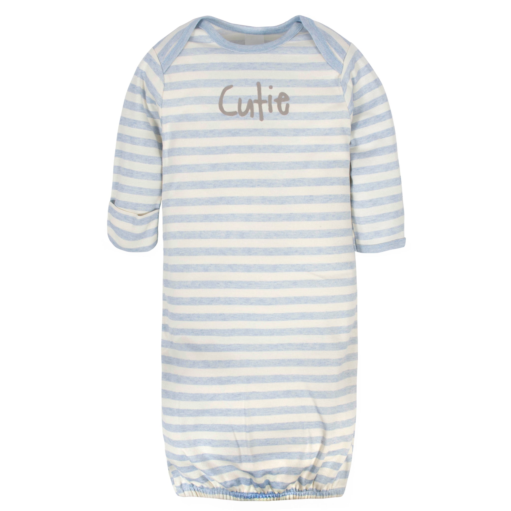 3-Piece Organic Baby Boys Cutie Gown, Cap, & No Scratch Mittens Set-Gerber Childrenswear Wholesale