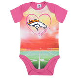 Denver Broncos Baby Girls Short Sleeve Bodysuit-Gerber Childrenswear Wholesale