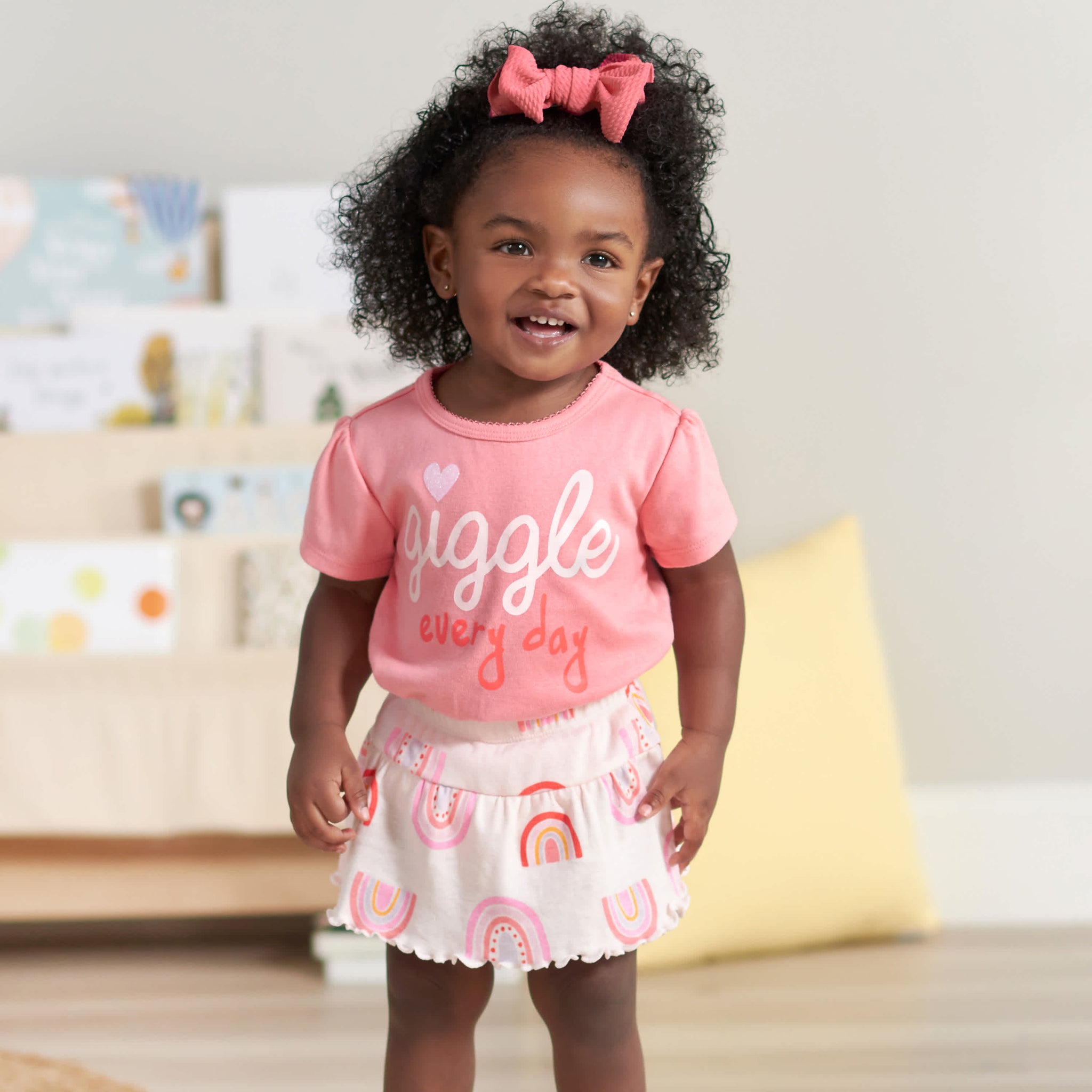 4-Piece Infant & Toddler Girls Rainbow Dreams Tees, Skorts & Pants Set-Gerber Childrenswear Wholesale