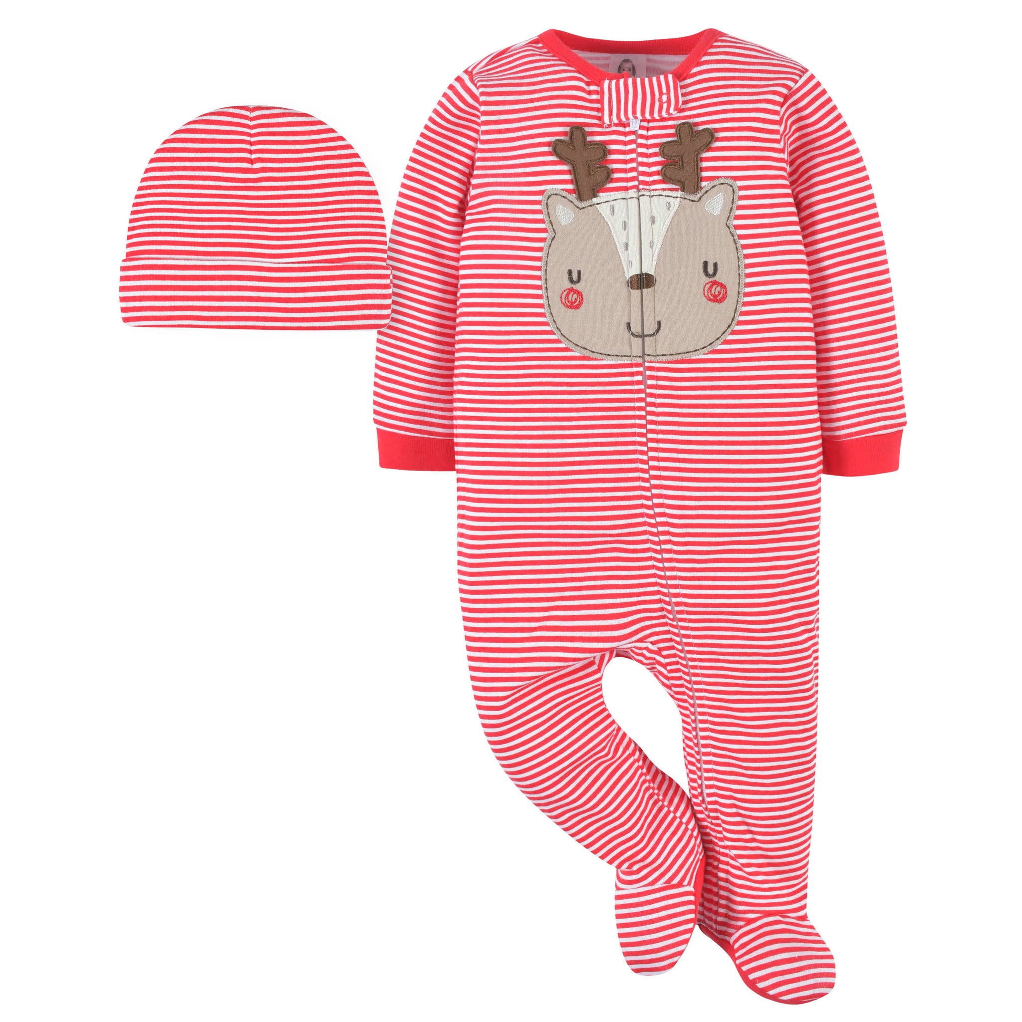 2-Piece Baby Reindeer Face Sleep 'N Play & Hat-Gerber Childrenswear Wholesale