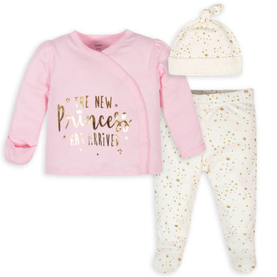 3-Piece Baby Girls Princess Take-Me-Home Set-Gerber Childrenswear Wholesale