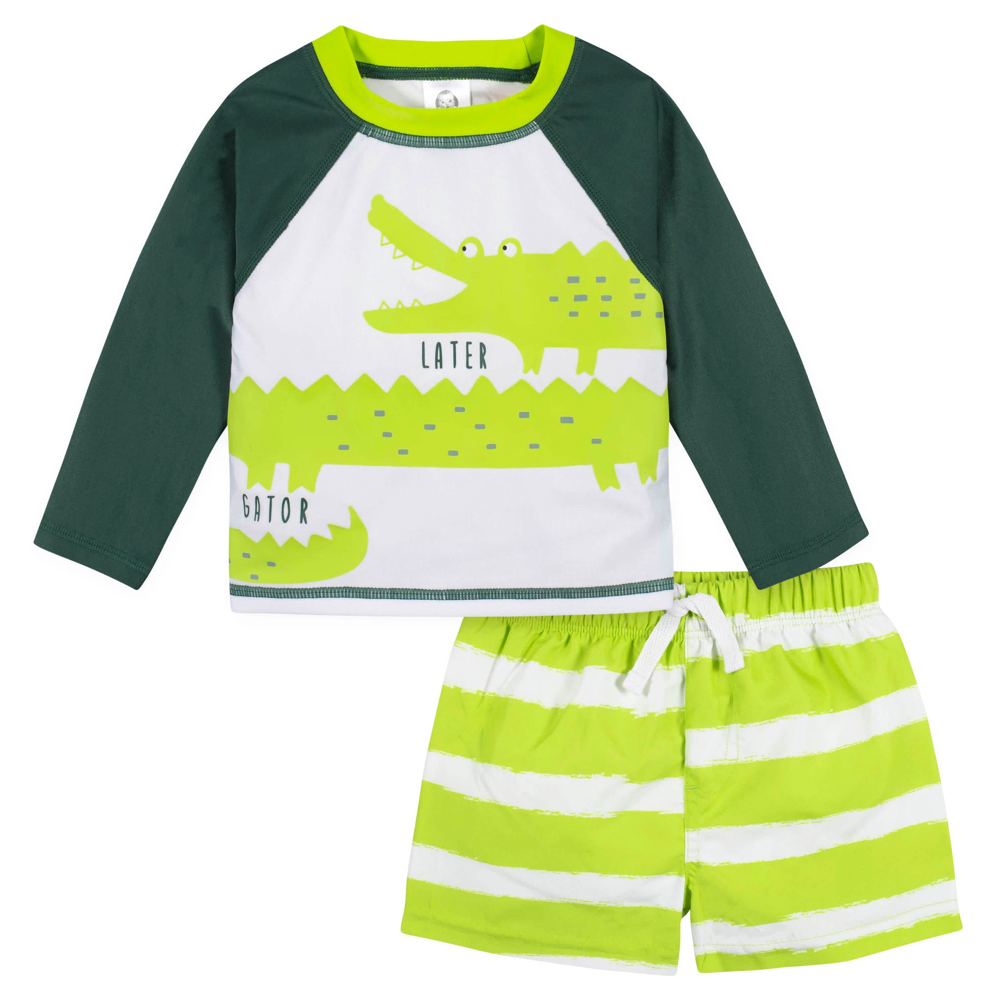 2-Piece Baby & Toddler Boys Later Gator Rash Guard & Swim Trunks Set-Gerber Childrenswear Wholesale