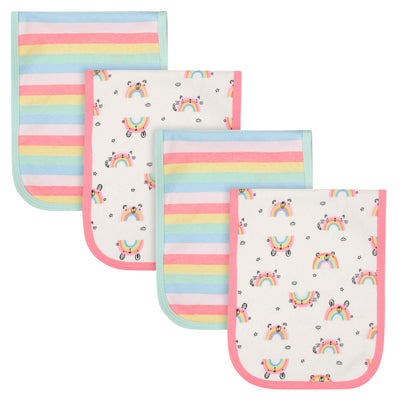 4-Pack Baby Girls Rainbow Burp Cloths-Gerber Childrenswear Wholesale